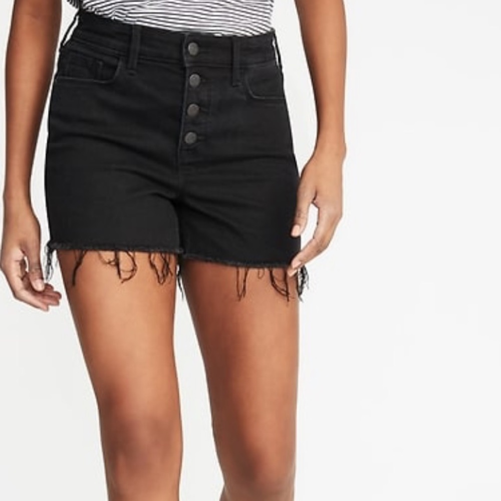 High waisted button fly short
